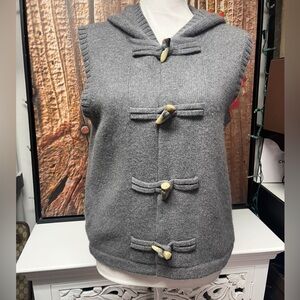 Ralph Lauren Gray Hooded Toggle Vest